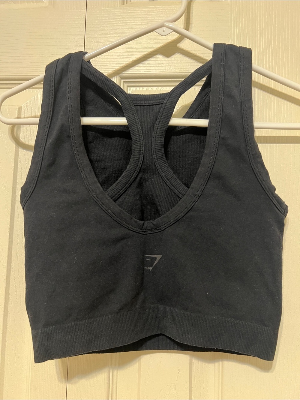 Gymshark Black Racerback Sports Bra with Subtle Logo